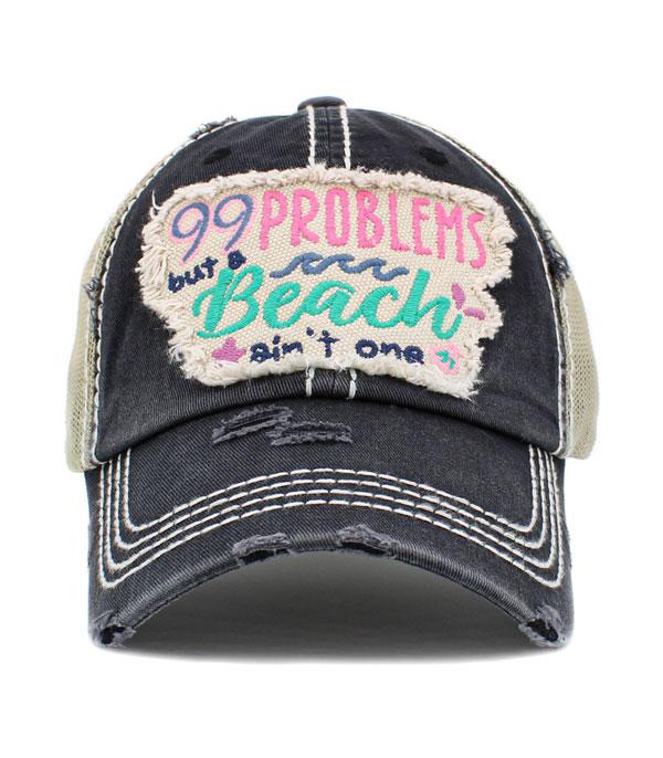 99 Problems but Beach ain't One Trucker Back Ball Cap