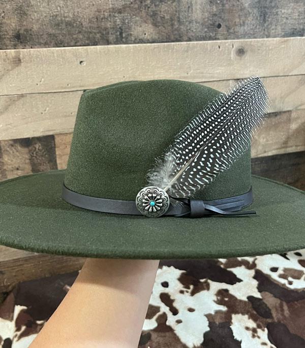 Concho Feather Hat Pin