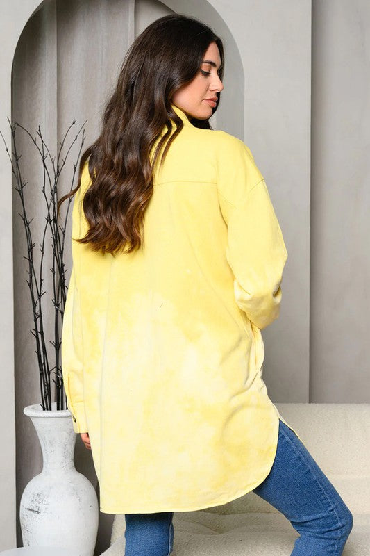 Ombre acid wash button-down shirt
