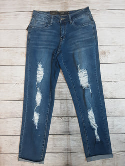 L&B Distressed Boyfriend Jeans Medium Wash