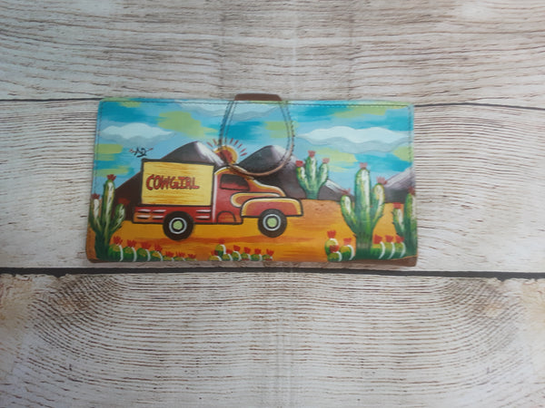 American Darling hand painted leather wallet