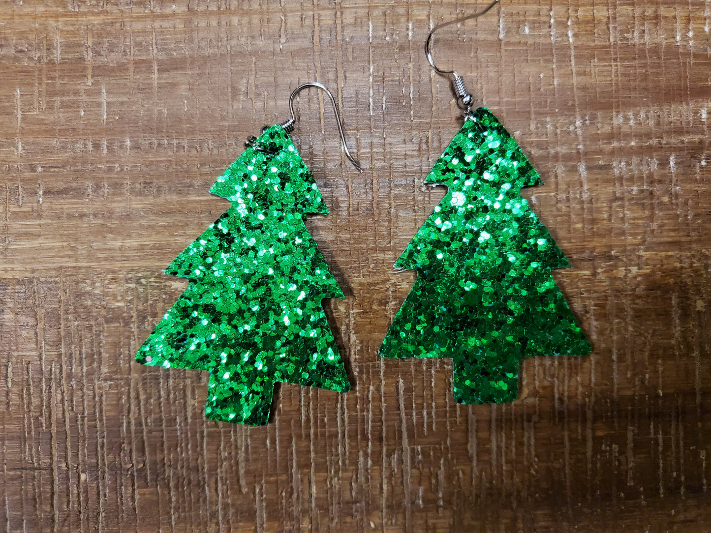 Glitter Christmas Tree Earrings