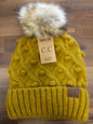 Bobble Knit Fur Pom C.C Beanie