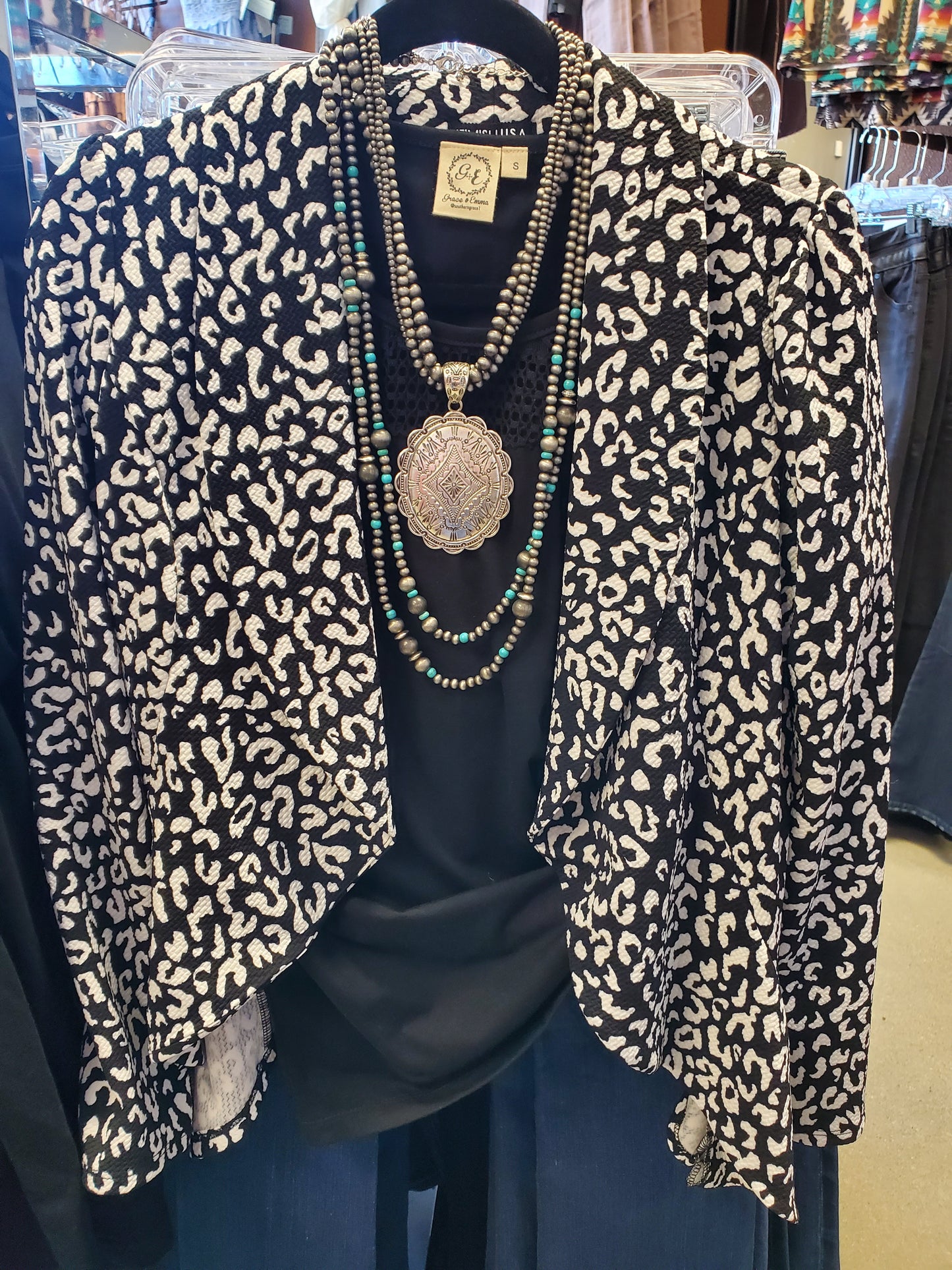 Animal Print Open Blazer