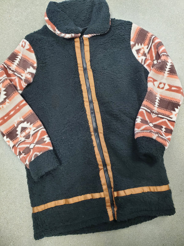Black Jacket W/Aztec Detail on Sleeves