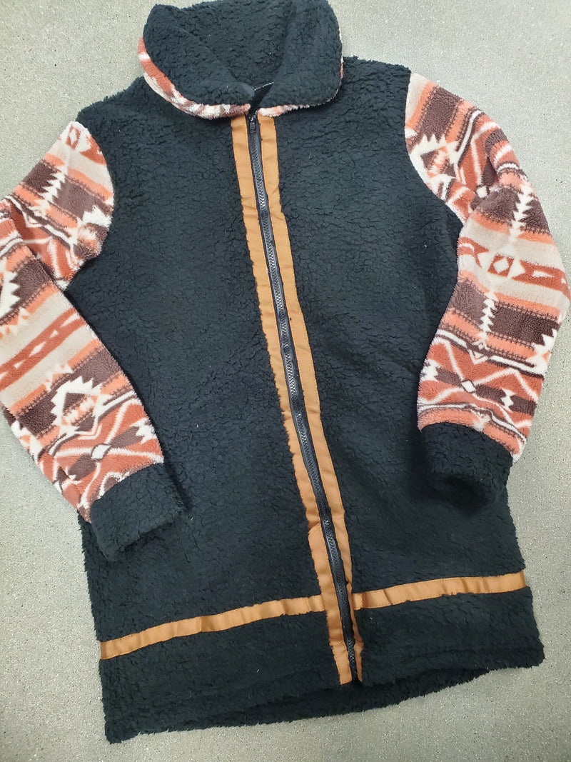 Black Jacket W/Aztec Detail on Sleeves