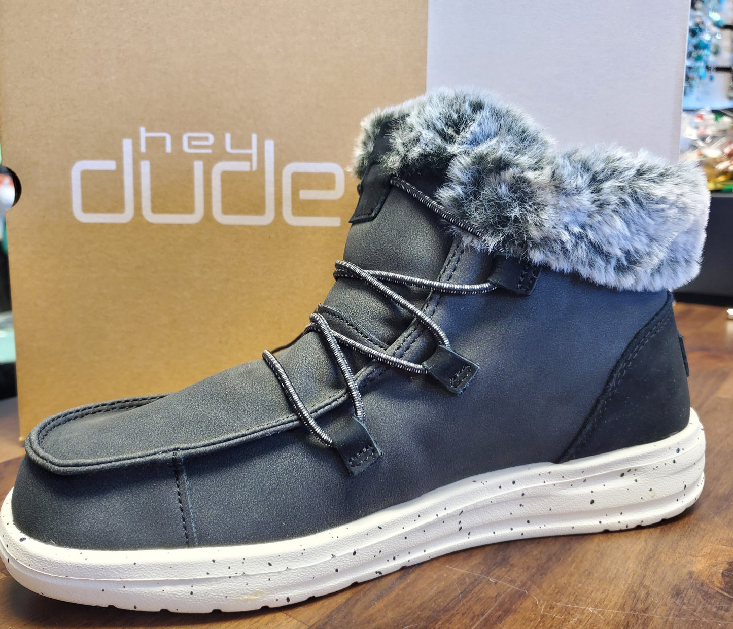 Hey Dude Women's Carbon Eloise Suede Shoe