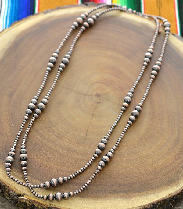 2 Strand Copper Small and Oval Bead Necklace