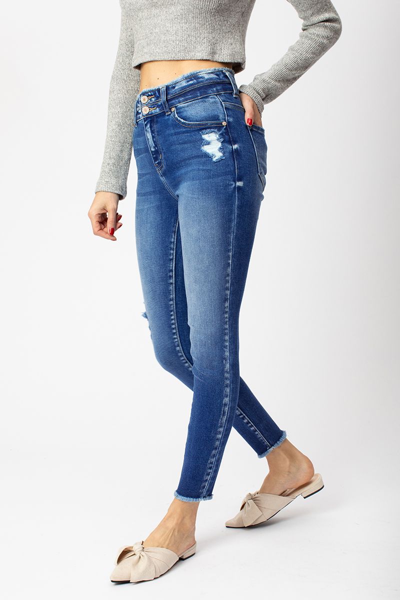 Medium Wash High Rise Skinny Jeans