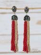 Burgundy Miss Fancy Tassel Earrings