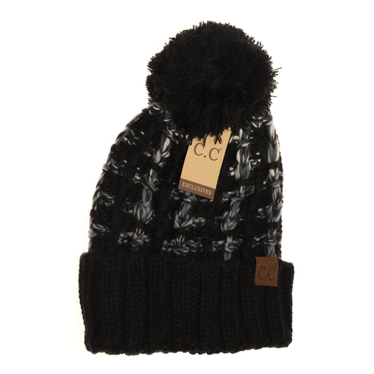 C.C. Ombre Double Stitch Pom Beanie