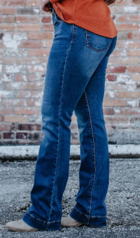 Mid Wash Boot Cut Jeans