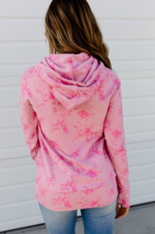 Ampersand halfzip sweatshirt- pink tie dye