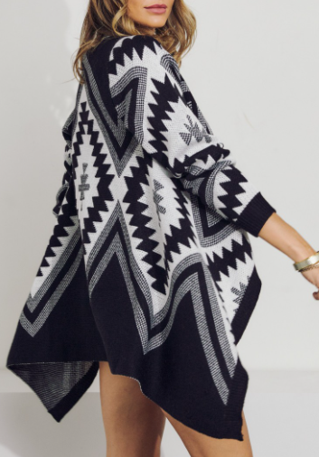 Geometrical Printed Knit Cardigan