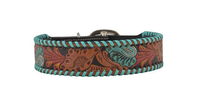 Hand-Tooled Leather Dog Collar