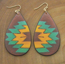 Tear Drop Aztec Earrings