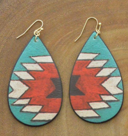 Tear Drop Aztec Earrings