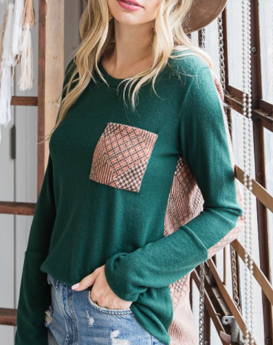 COLOR BLOCK POCKET TOP