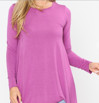 UNEVEN BOTTOM LONG SLEEVE TUNIC