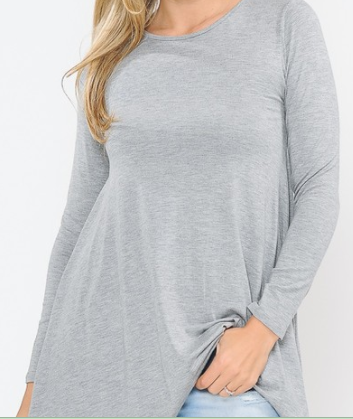 UNEVEN BOTTOM LONG SLEEVE TUNIC