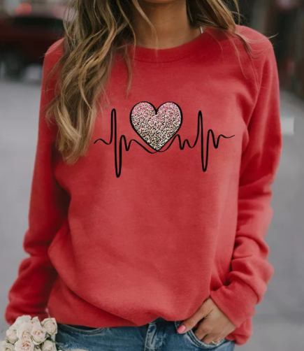 Valentine Heart Graphic Sweatshirt