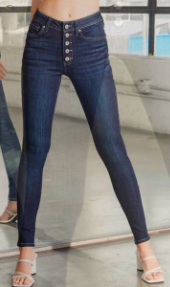 HIGH RISE EXPOSED 5 BUTTON CURVY FIT JEANS