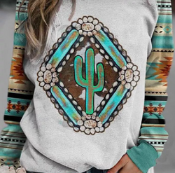 Boho Cactus Aztec Sweatshirt