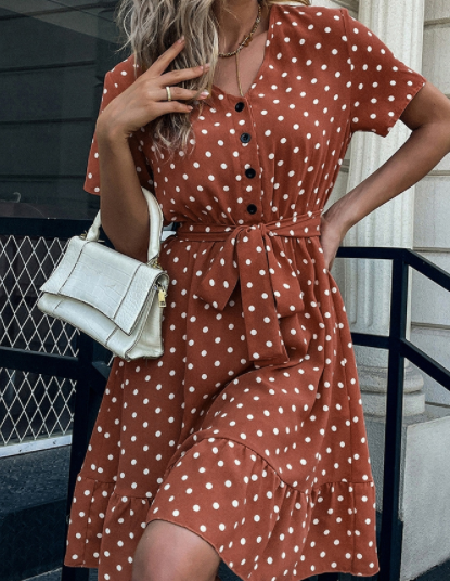 Pretty Woman Rust Dress