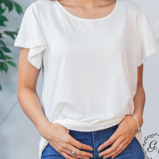 PORTO NEUTRAL SHORT SLEEVE TEE IN WHITE
