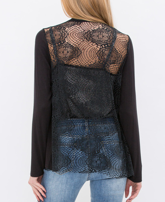 Long Sleeve Wing/Lace Cardigan
