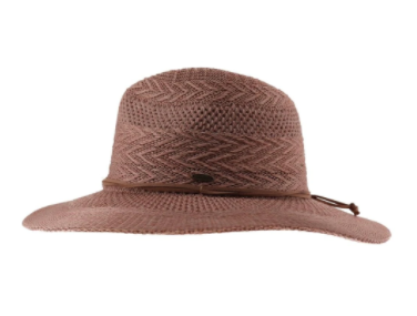 Knit Multi-Pattern C.C Panama Hat with Suede Cord