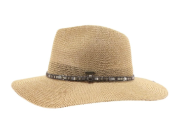 Knit Multi Thread Rhinestone Band Panama Hat