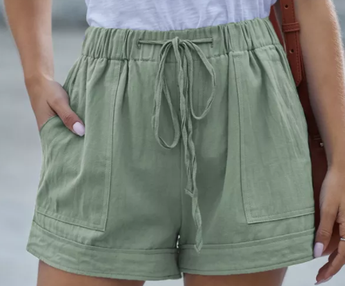Sage Green Strive Pocketed Tencel Shorts