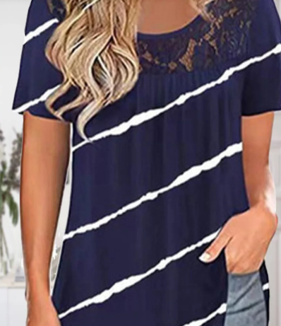 Dark Blue Striped Tee