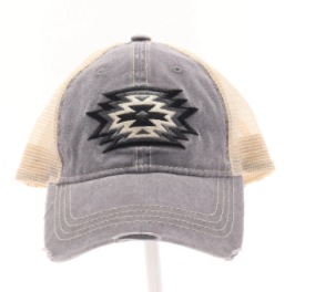 Aztec Embroidered Patch Mesh High Pony CC Ball Cap