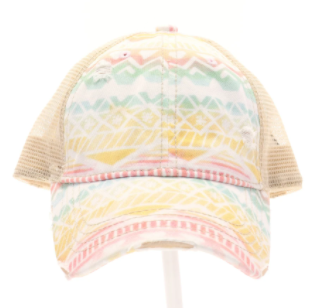 Aztec Mesh Back High Pony CC Ball Cap