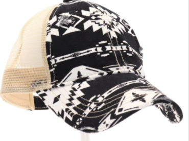 Aztec Mesh Back High Pony CC Ball Cap