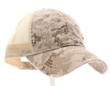 Digital Camouflage Mesh Back High Pony CC Ball Cap