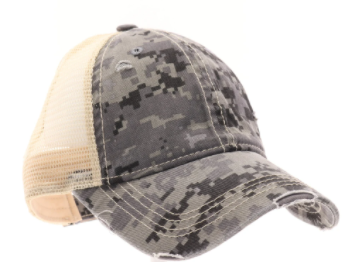 Digital Camouflage Mesh Back High Pony CC Ball Cap