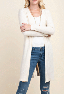 Open Cardigan with Lace Up Back