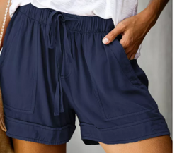 Blue Strive Pocketed Tencel Shorts