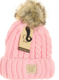 C.C. Kids Fur Pom Knit Beanie