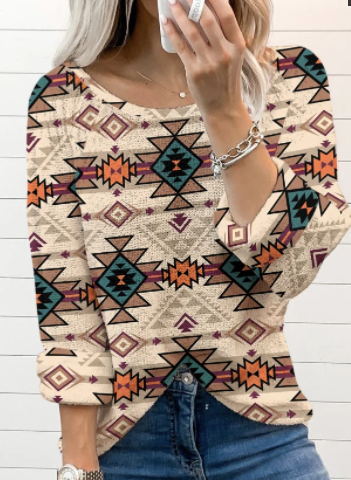 Aztec Geometric Printed Long Sleeves