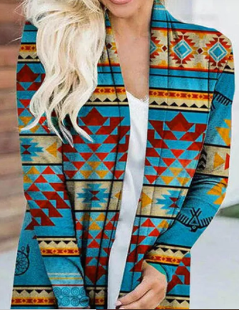 Open Front Aztec Cardigan