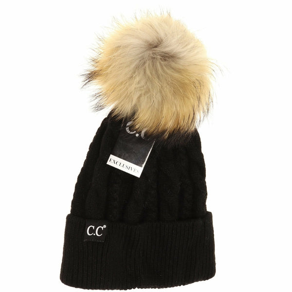 CC Exclusive - Black Label Special Edition Solid Cable Knit Beanie HAT402