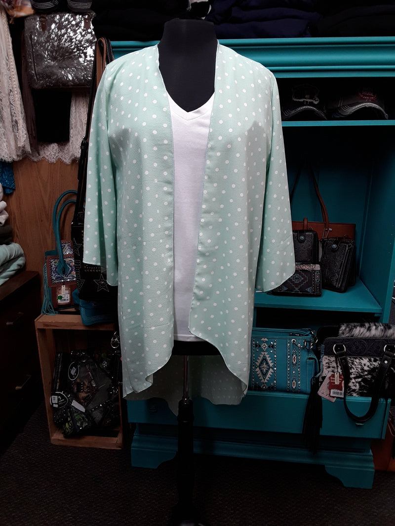 Mint Polka Dot Kimono