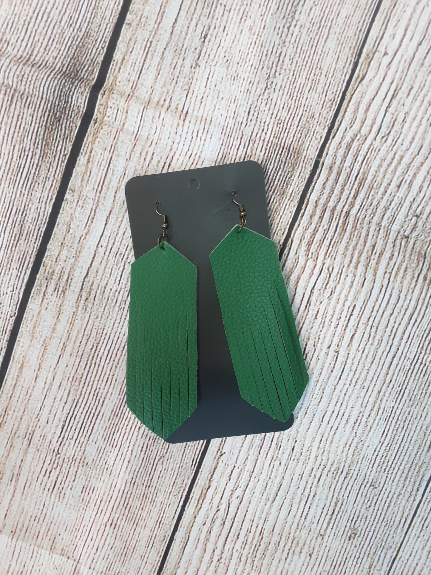 Faux Leather Fringe Earrings