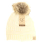 C.C. Kids Fur Pom Knit Beanie