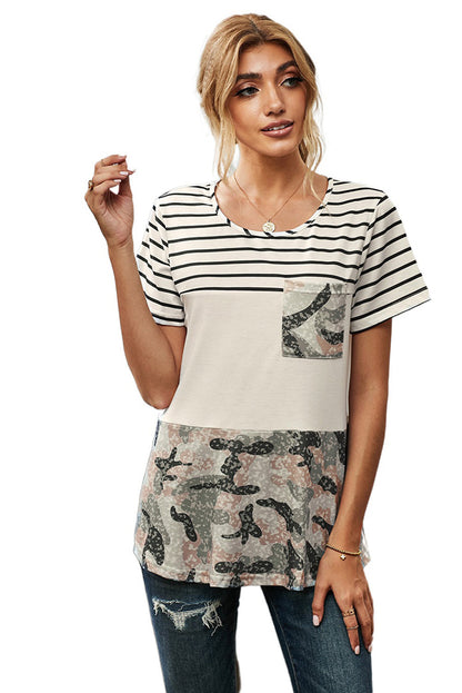 Camo Colorblock Pocket Tee