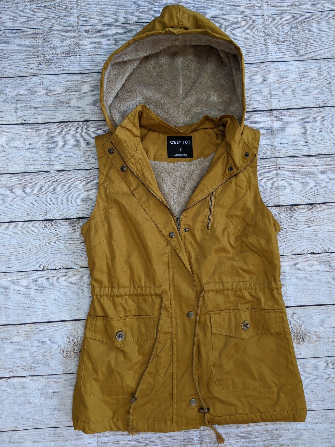 Mustard Hooded Vest